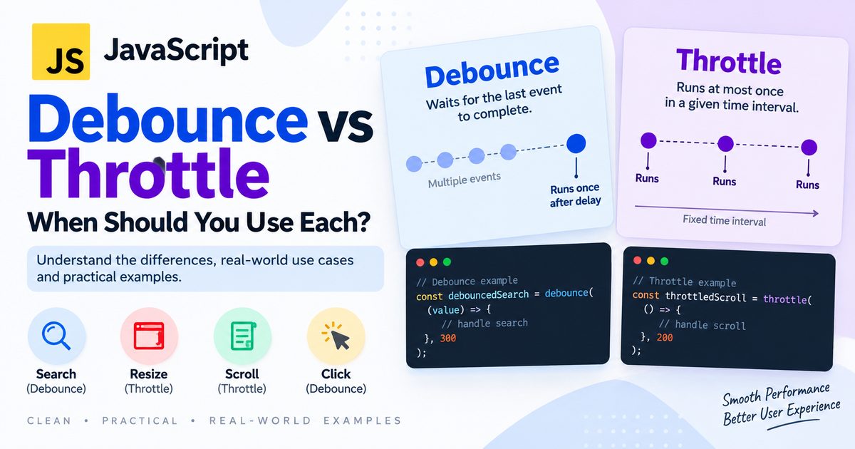 JavaScript Debounce vs Throttle: When to Use Each One