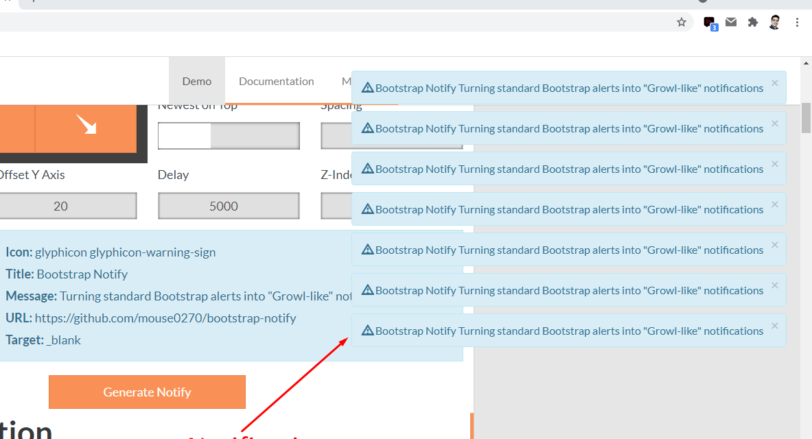 Bootstrap Notification