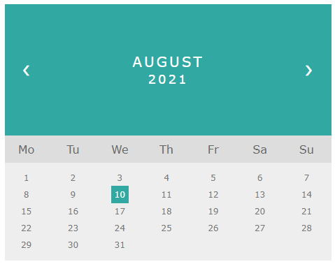 Responsive calendar made with simple HTML and CSS - Misc ...