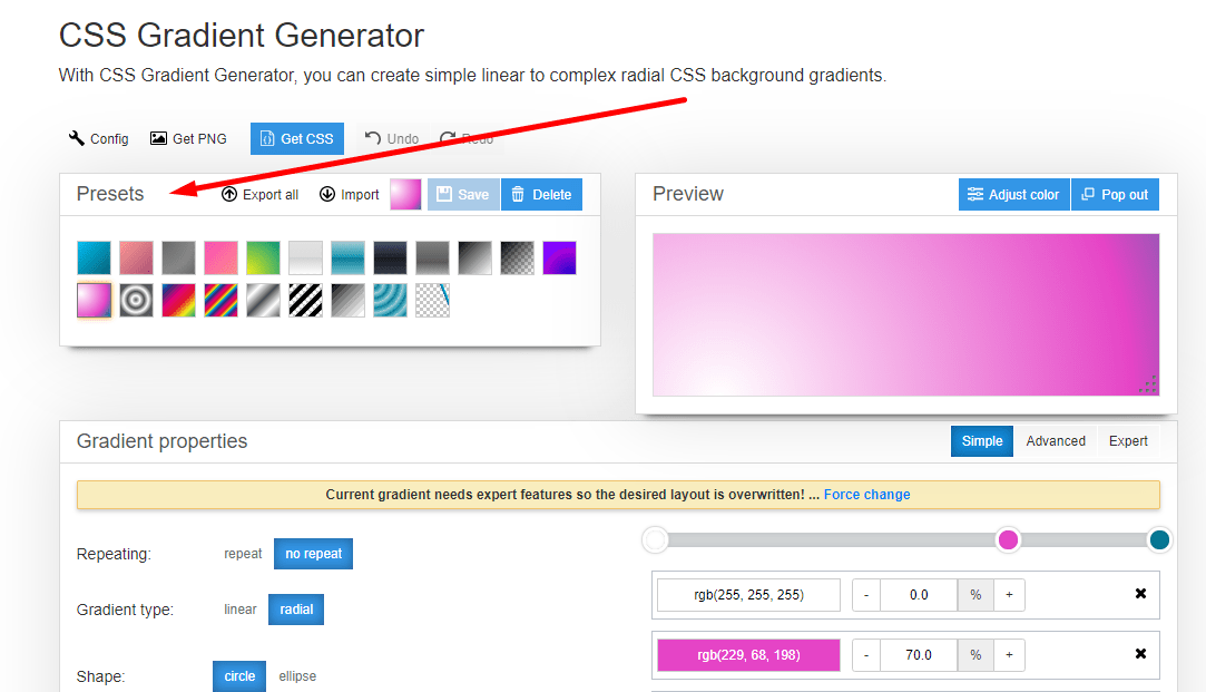 Ultimate CSS Gradient Generator - Misc
