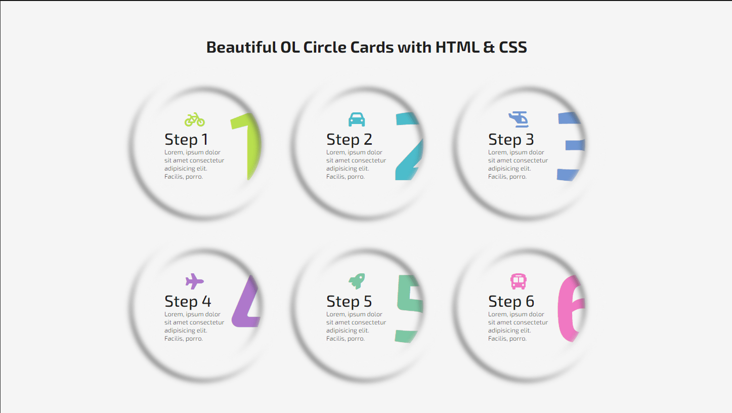 Beautiful OL Circle Cards Using HTML & CSS 1 How to Create Beautiful OL Circle Cards with HTML & CSS