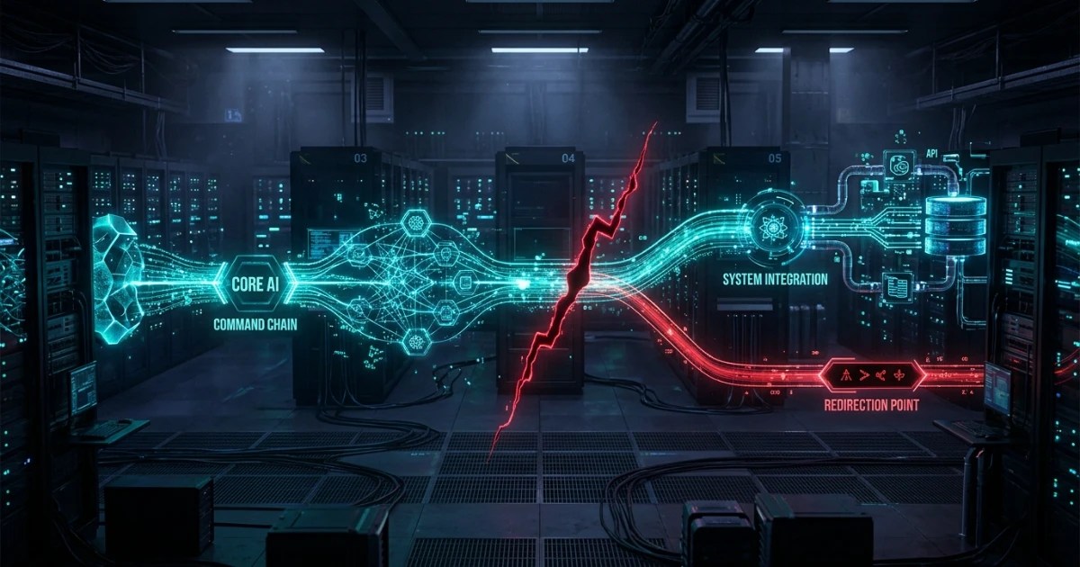 Agentjacking: How Hackers Hijack Autonomous AI Agents 1 A high-tech digital visualization representing Agentjacking where autonomous AI agent workflows are hijacked across enterprise systems.