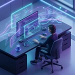 Futuristic developer workstation visualizing modern PHP 8.5 features and code pipeline optimizations.