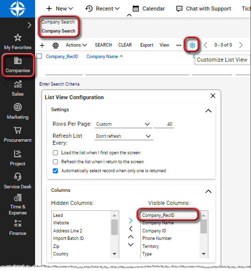 As well it has minimum quanities set so it autogenerates a report for our ops manager to order every day. Manually Creating And Linking Customer Records To Company Site Records