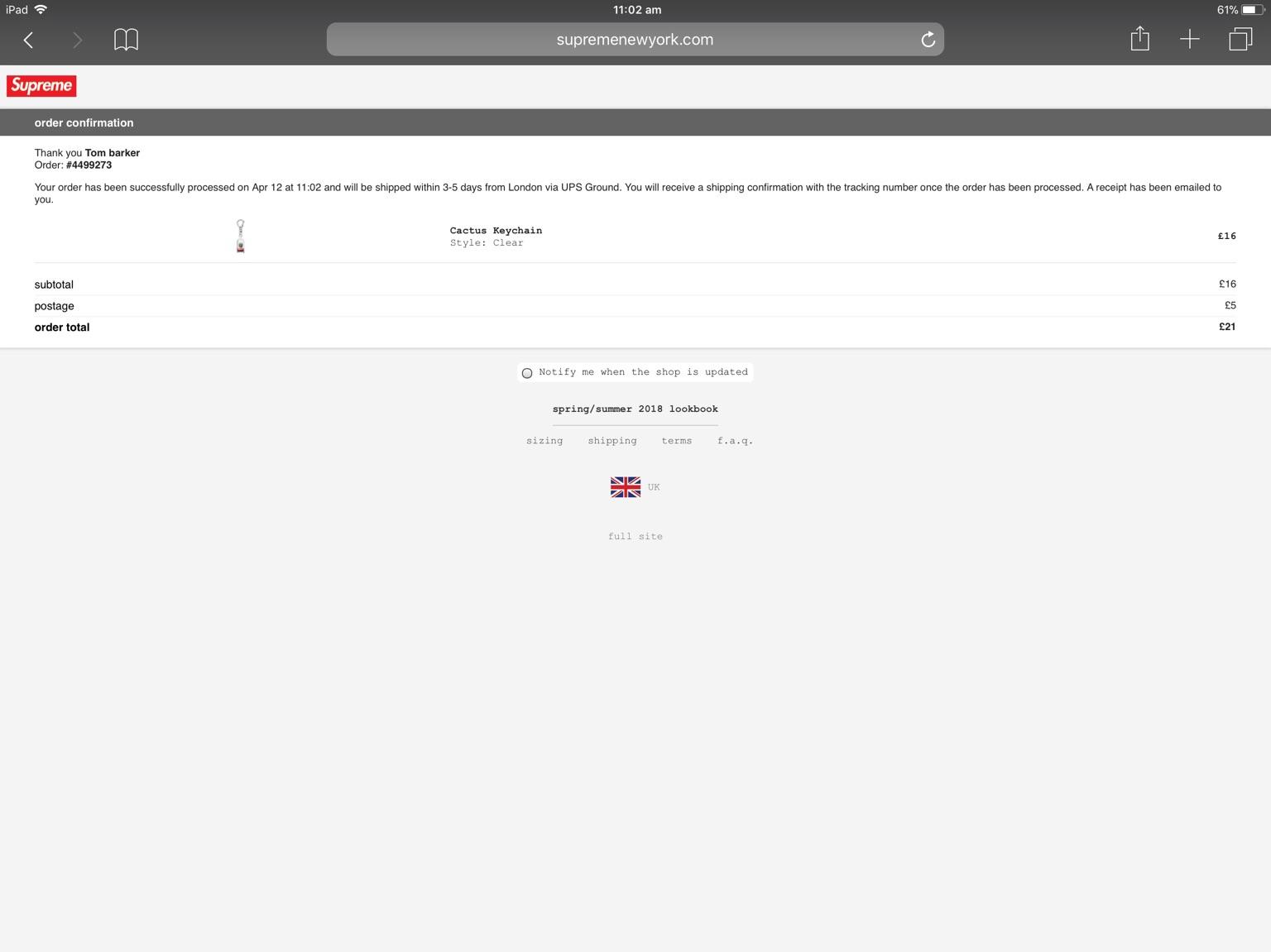 0 follower 0 seguiti 0 legit seller. Supreme Cactus Keychain In Gu7 Godalming For 28 00 For Sale Shpock