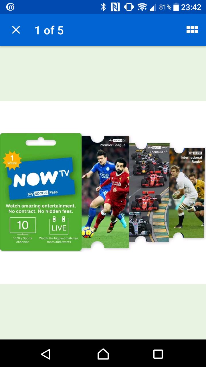Sky Sports Weekly Pass For Now Tv