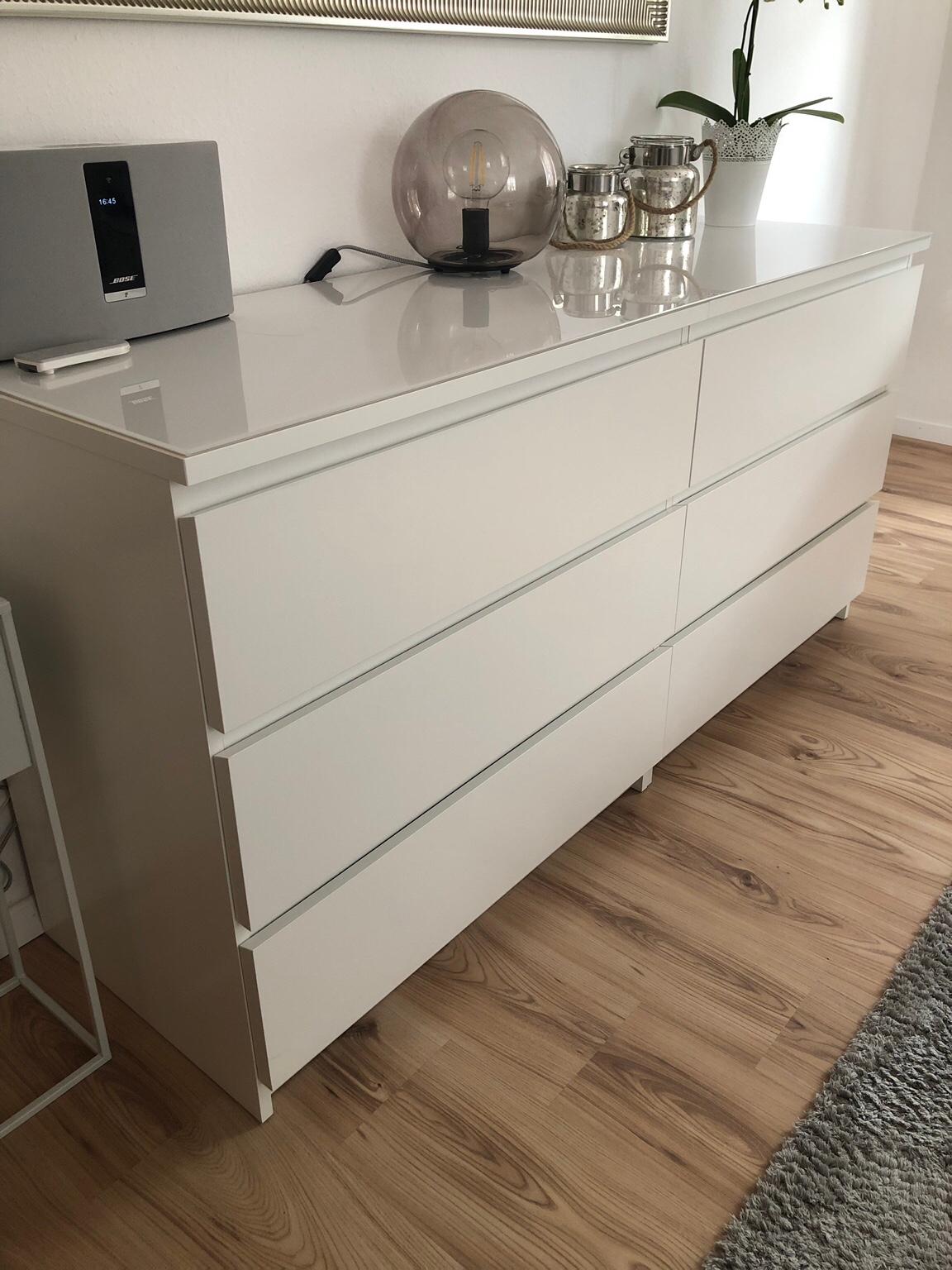 Ikea malm schreibtisch in weiß mit den maßen 140x65 cm. Ikea Malm 2 Kommode + Malm Glasplatte weiÃŸ in 67346 Spira