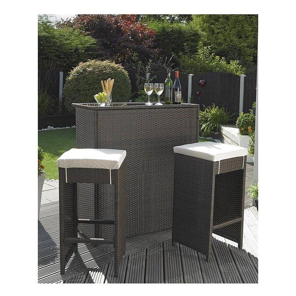 From inexpensively decking out a tabl. 3 Piece Rattan GARDEN PATIO OUTDOOR Bar Set in M350BN