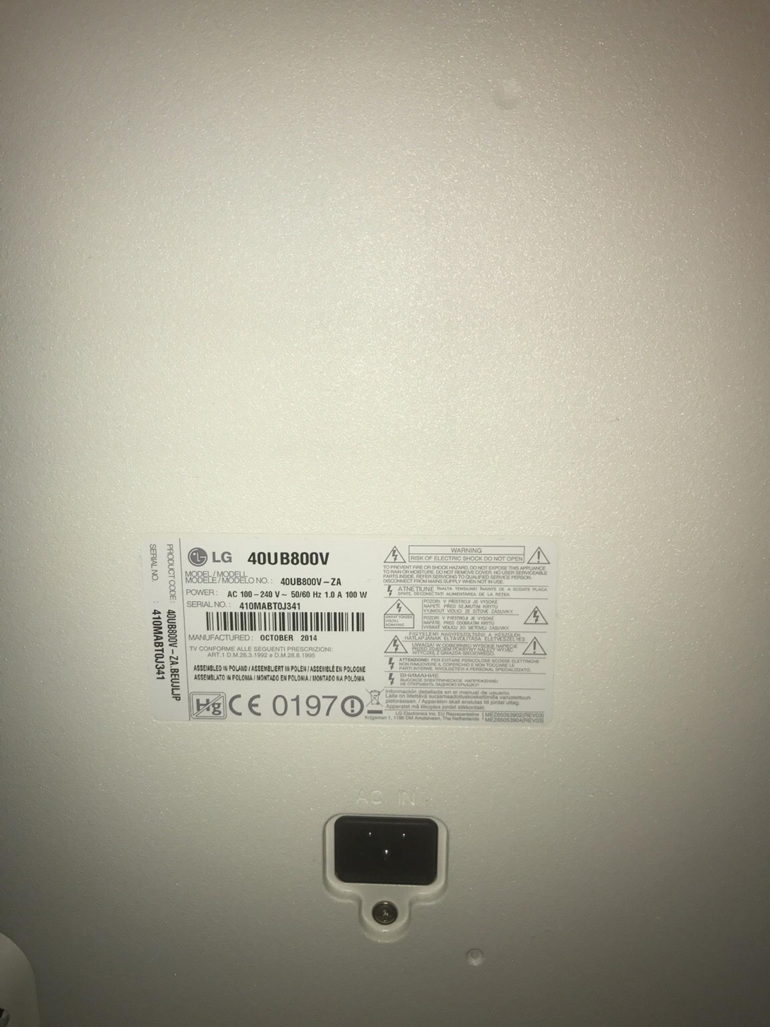 Lg 40ub800v 4k Smart Tv 40 Zoll In 42549 Velbert For 250 00