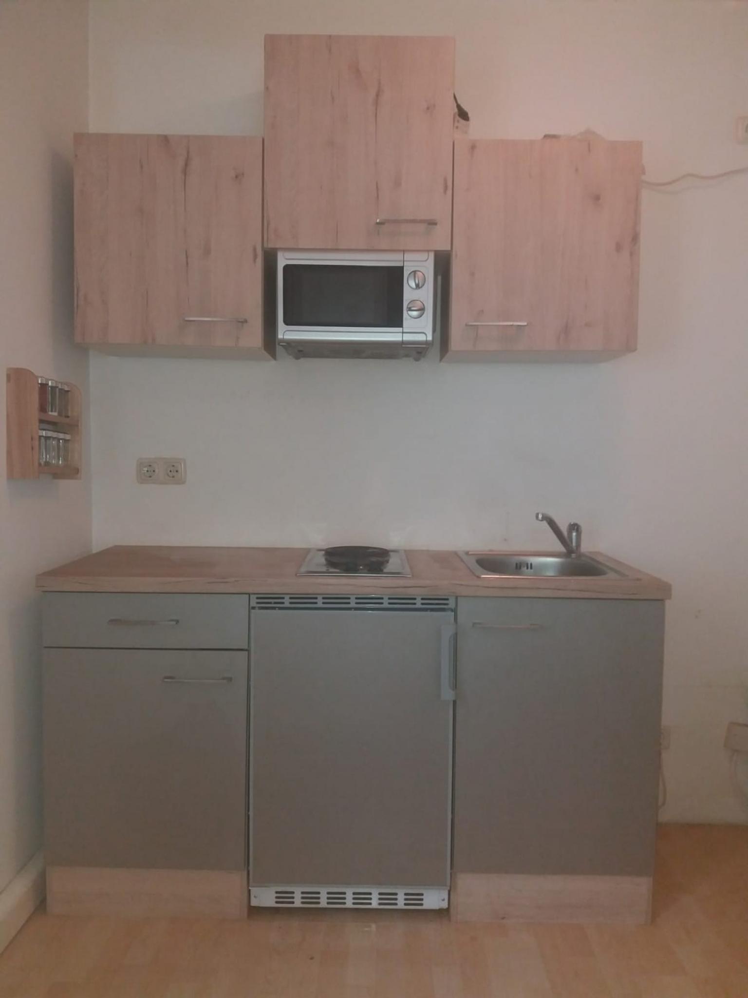 Minikuche Kuche Kuchenzeile Kuchenblock Single Pantrykuche 100 Cm Weiss Respekta Updrive Gr