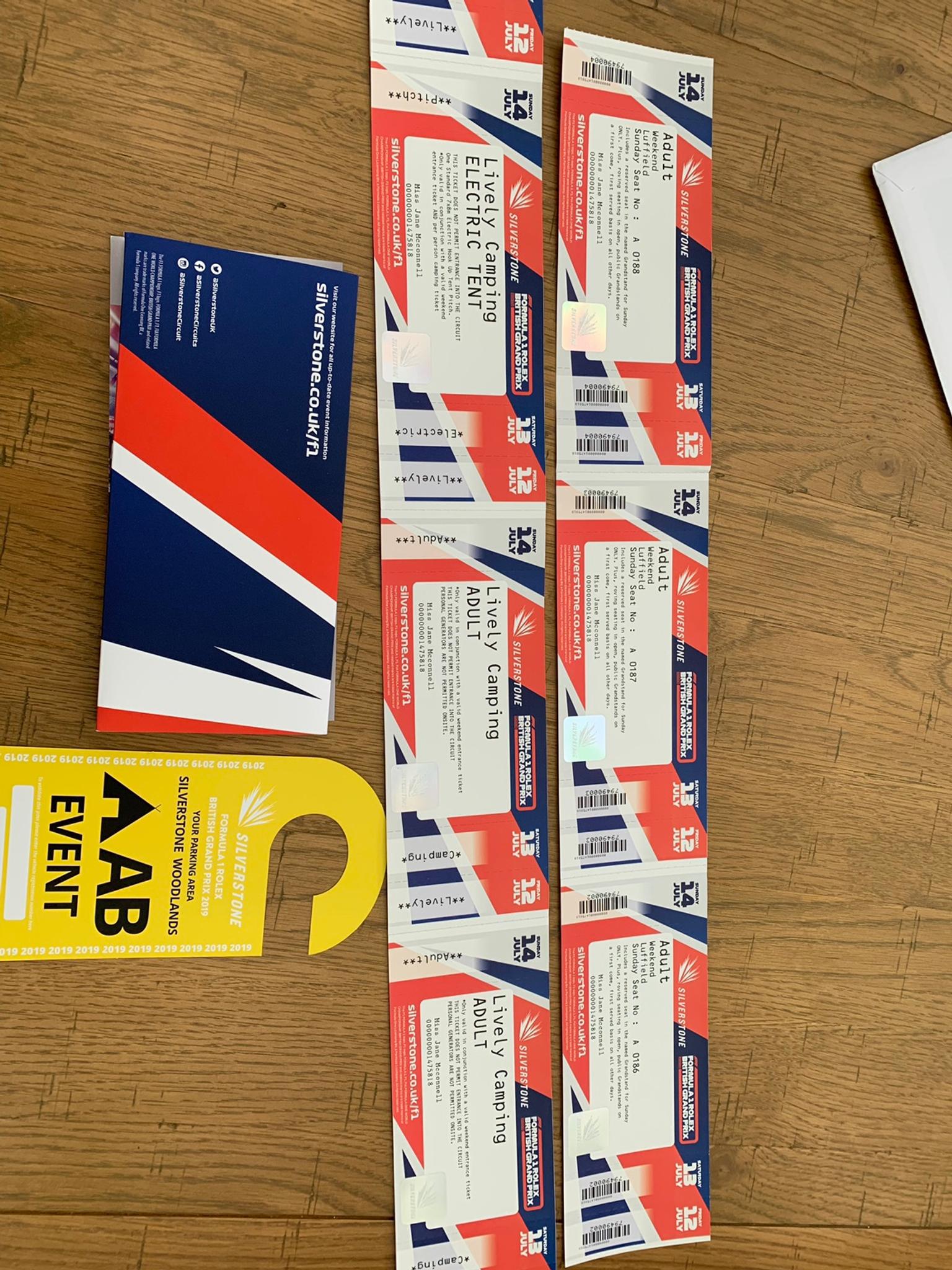 2019 F1 Silverstone Tickets X3 Plus Camp In Bb5 Hyndburn For