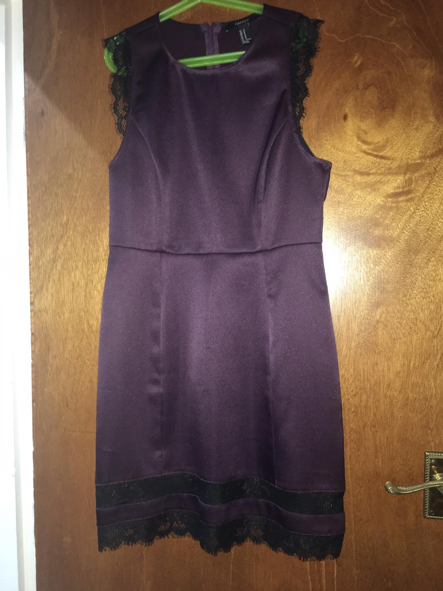 Forever 21 Purple Satin Dress Size M In L22 Sefton For 6 00 For Sale Shpock