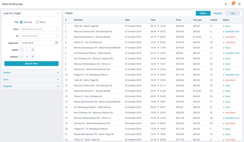 Travel Dashboard Webix Javascript Template - Gorgeous Mountain Picture - 4K