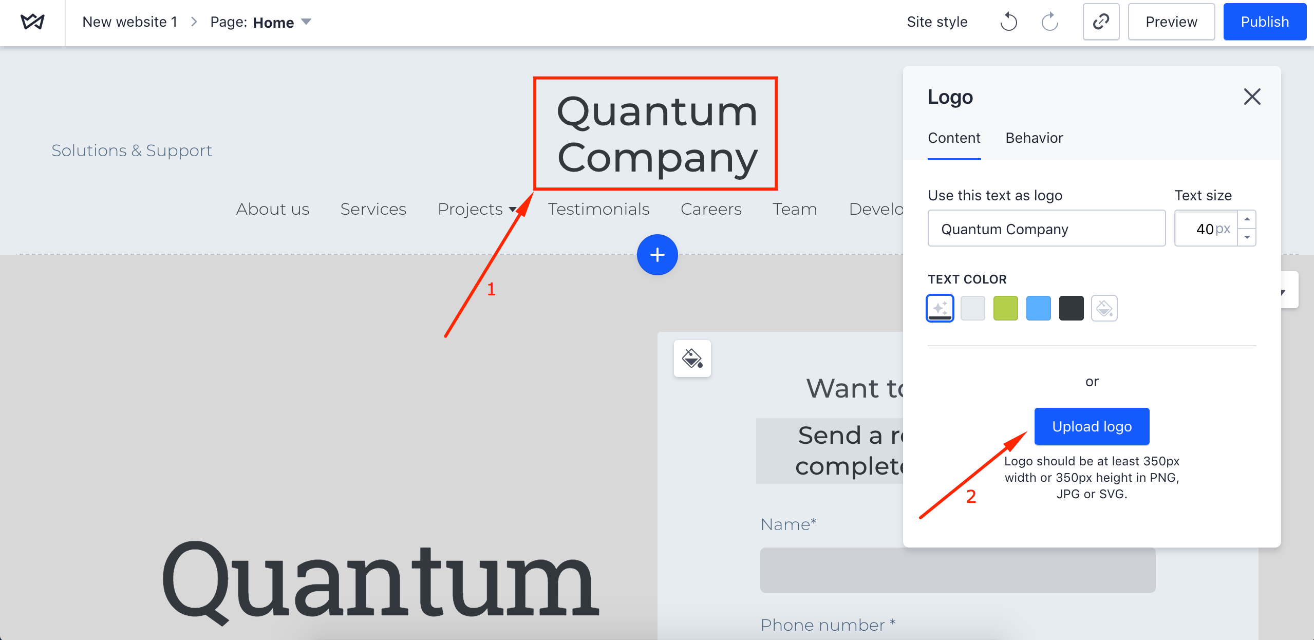 How To Add Or Change Logo Weblium Blog
