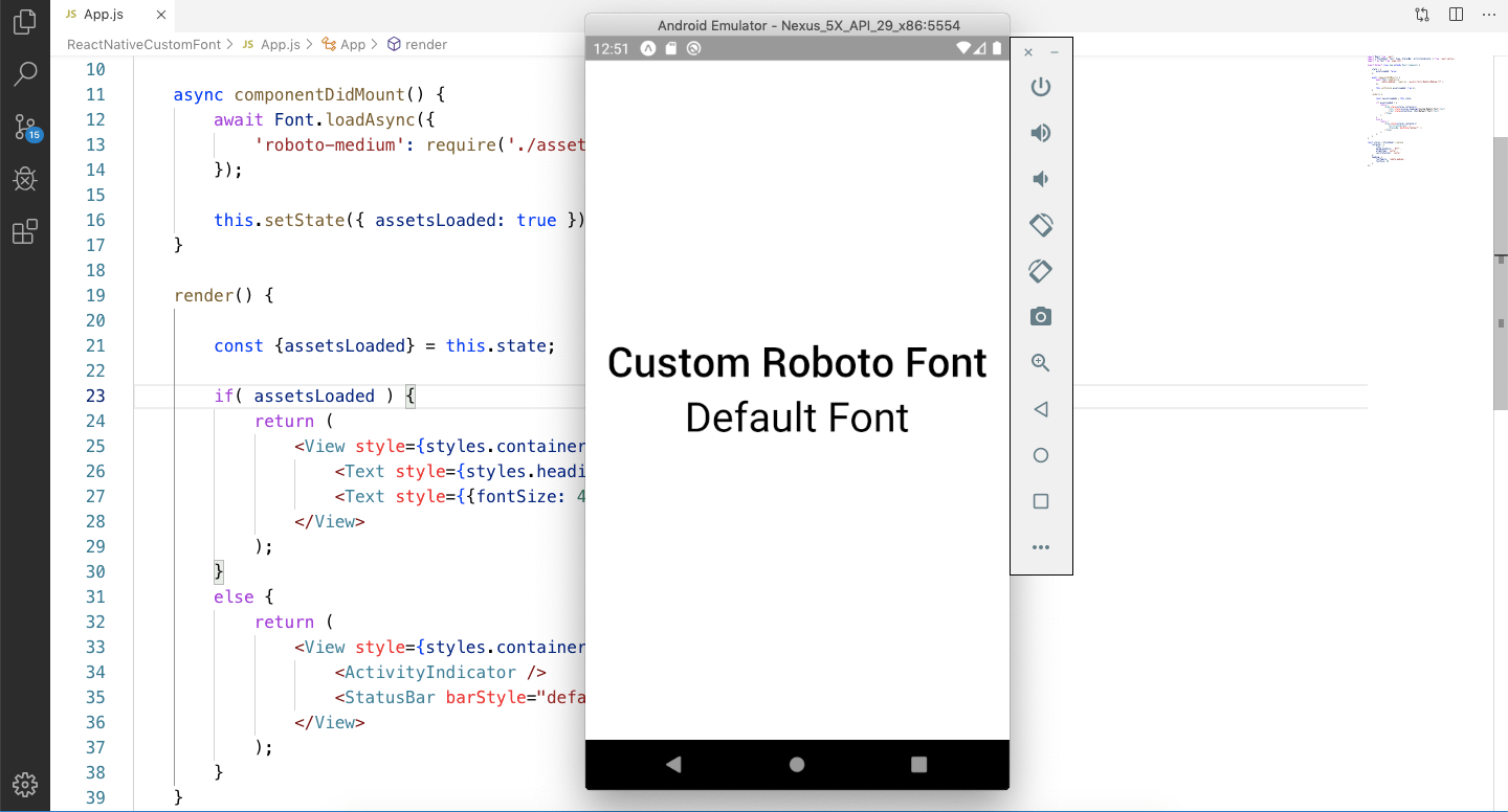 Add custom font to react native using expo