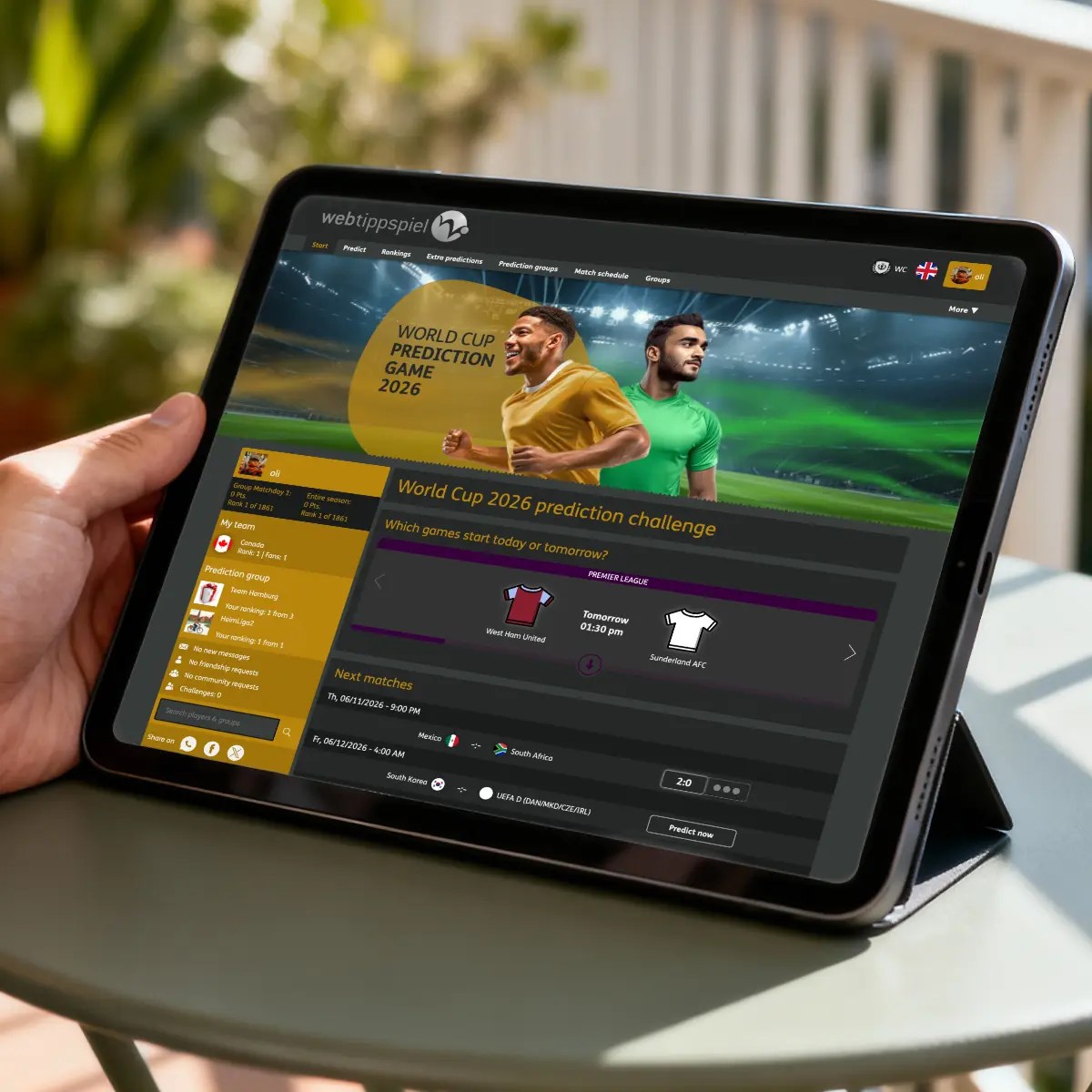 Corporate World Cup Prediction Game 2026 Ipad Balkon Wm26 En.webp