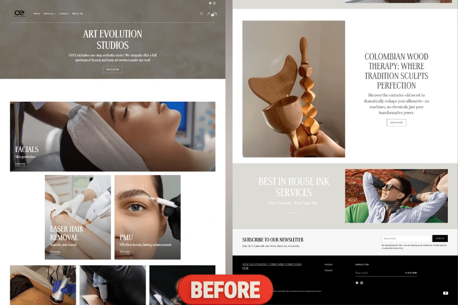 Before Website Revamp