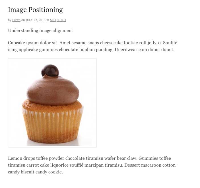 wordpress image positioning spacing alignment web training wheels