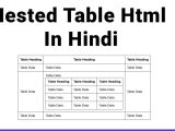 Nested Table Html In Hindi Web Tutorial Hindi