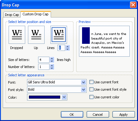 Drop cap sering kita lihat pada novel atau buku. Drop Cap Web