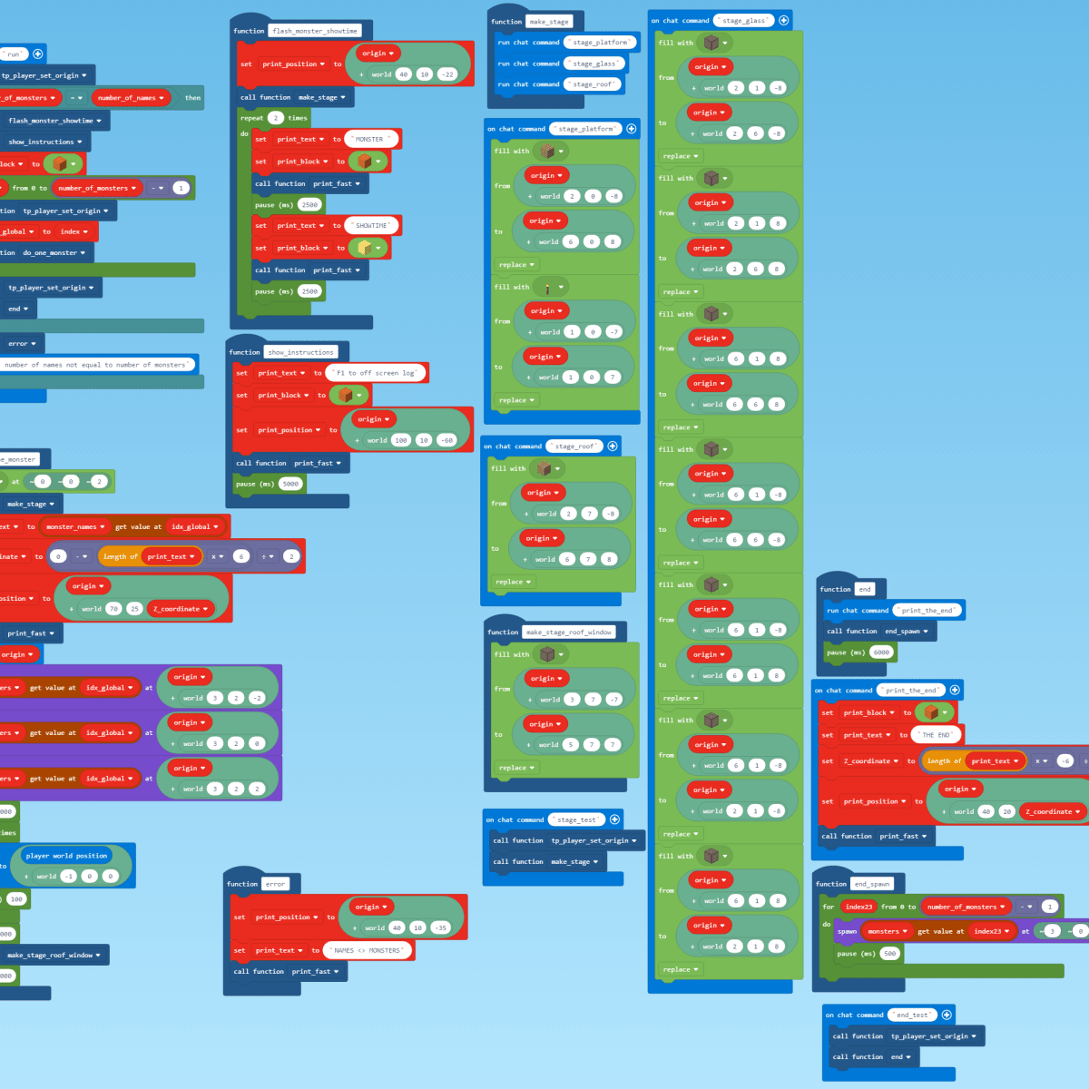 MakeCode for Minecraft All Code
