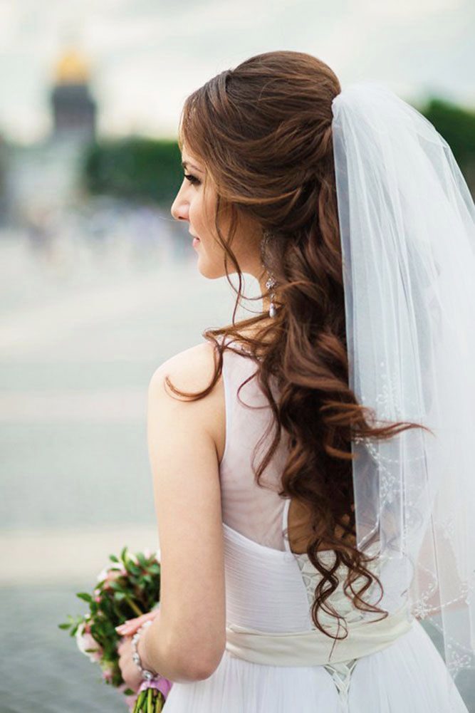 Different wedding hairstyles with veil