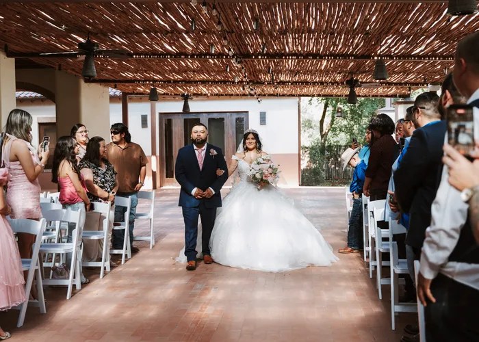 Wedding ceremony at Caesar Kleberg Wildlife Center, Kingsville, TX