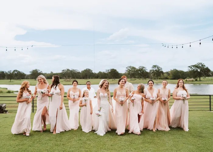 Wedding party celebration at Camp Hosea, Anderson, TX