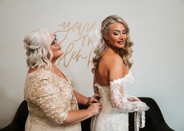 Candid wedding moment at Davis & Grey Farms, Celeste, TX
