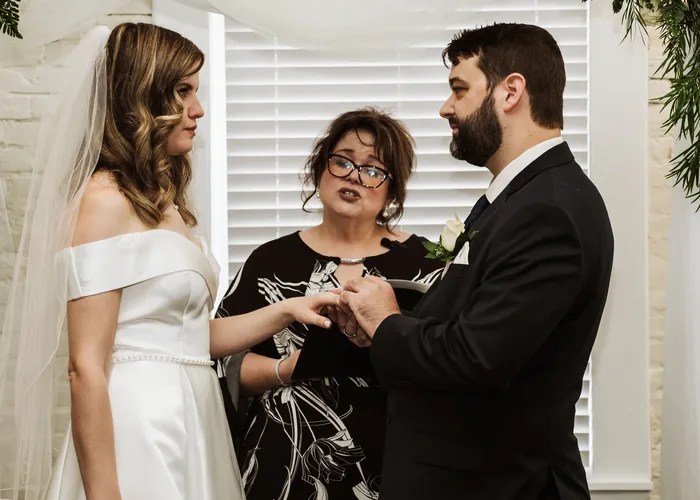 Candid wedding moment at Dean's Steak & Seafood, San Antonio, TX