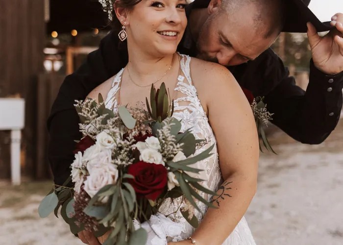 Candid wedding moment at Diamond Barrel, Liberty Hill, TX