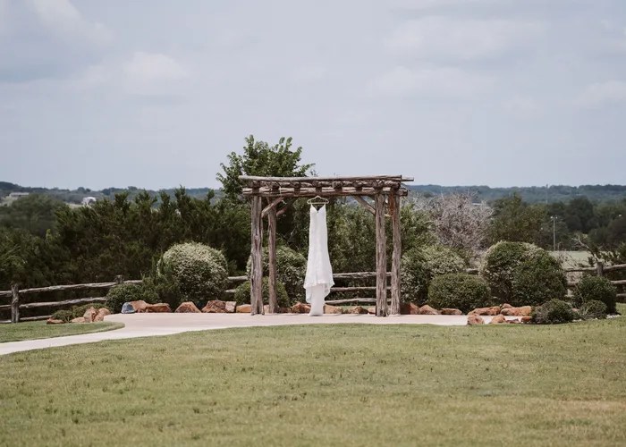 Wedding ceremony at Diamond H3 Ranch, Weatherford, TX