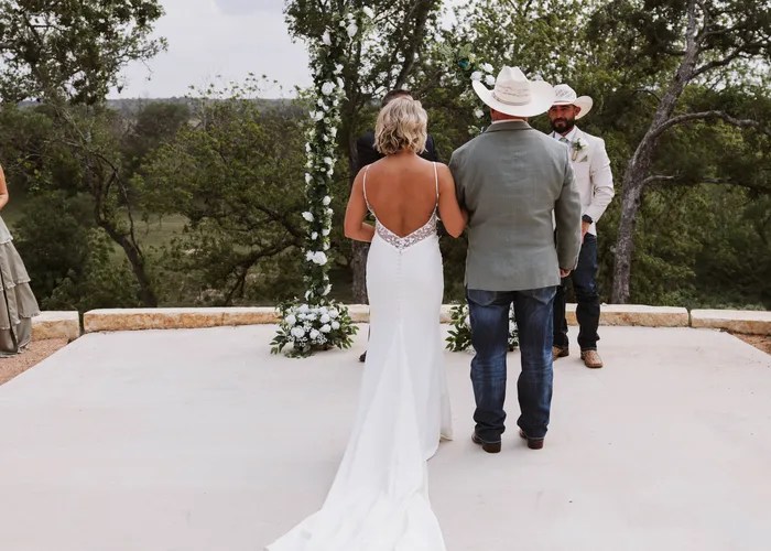 Wedding party celebration at Dos Palomas Ranch, Boerne, TX