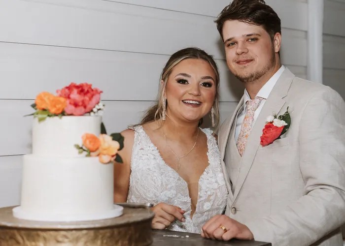 Candid wedding moment at Flying V Ranch, Decatur, TX