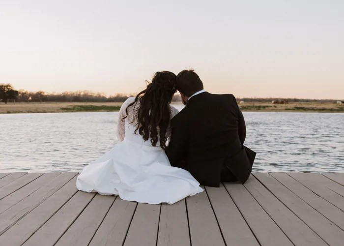 Candid wedding moment at Circle of Seven Ranch, East Bernard, TX