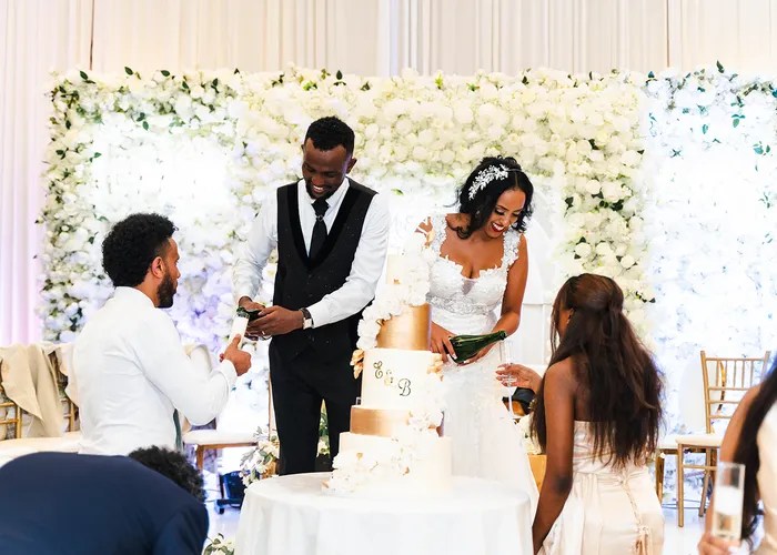 Candid wedding moment at Grace Event Center, Houston, TX