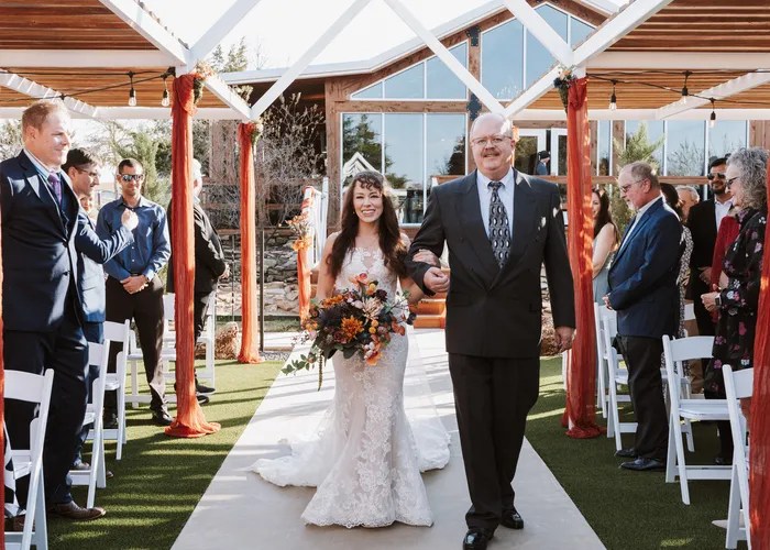 Candid wedding moment at Hera's Haven, Italy, TX