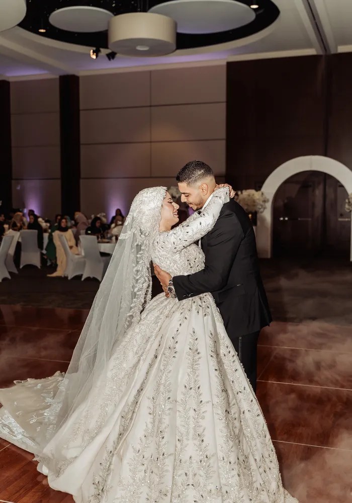 Bride and groom portrait at Hurst Conference Center, Hurst, TX