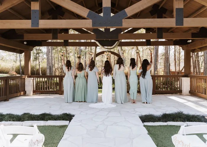 Wedding party celebration at The Springs in Lake Conroe, Montgomery, TX