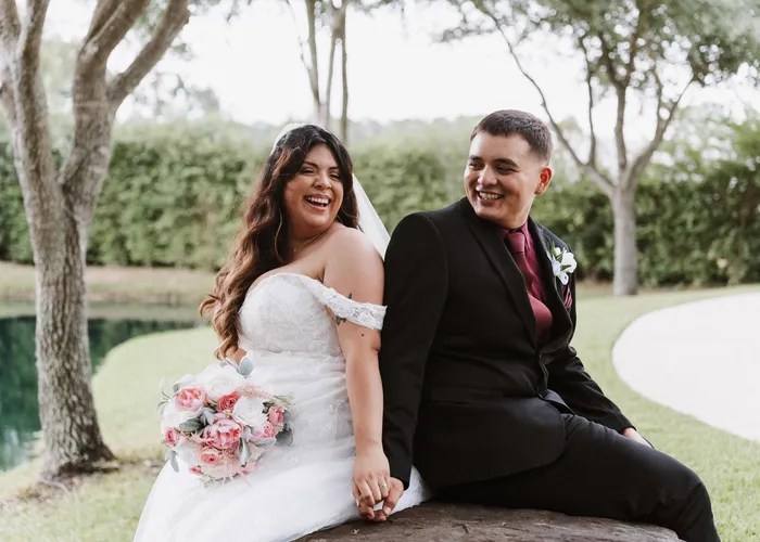 Candid wedding moment at La Tranquila Ranch, Tomball, TX