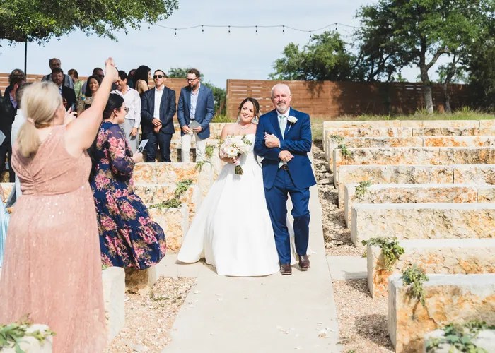 Wedding ceremony at The Liney Moon, Dripping Springs, TX