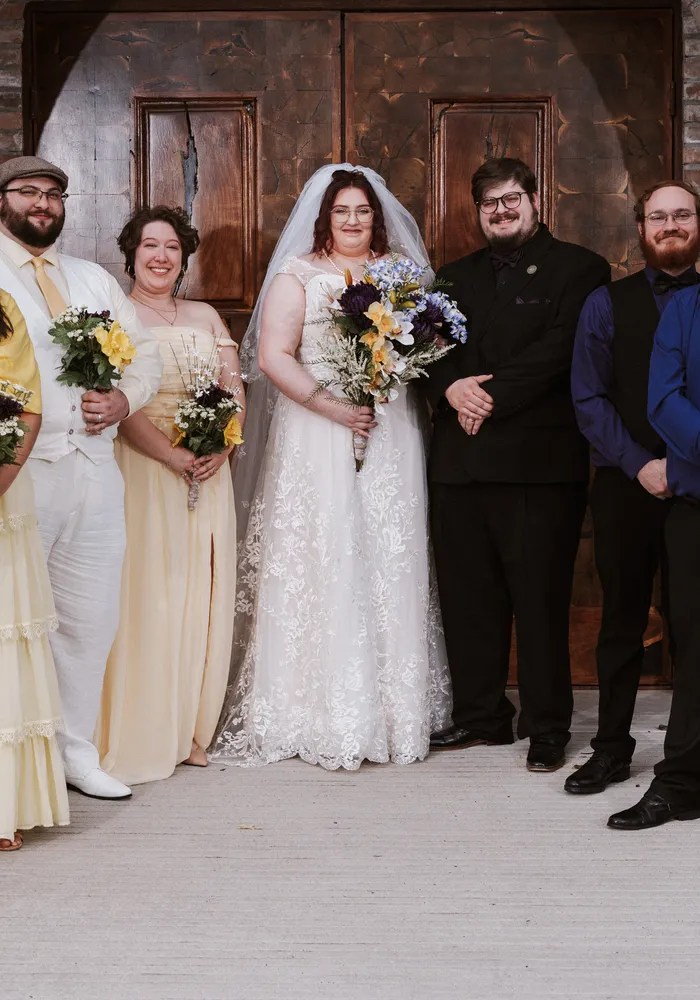 Bride and groom portrait at Olde Dobbin Station, Montgomery, TX