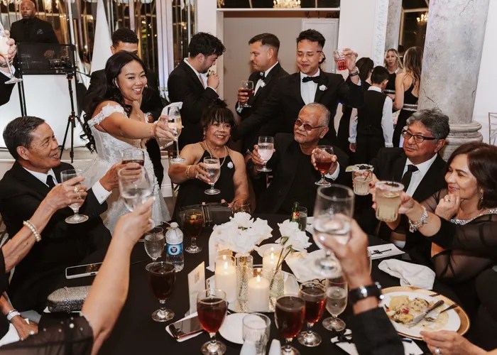 Wedding party celebration at Old San Francisco Steak House, San Antonio, TX