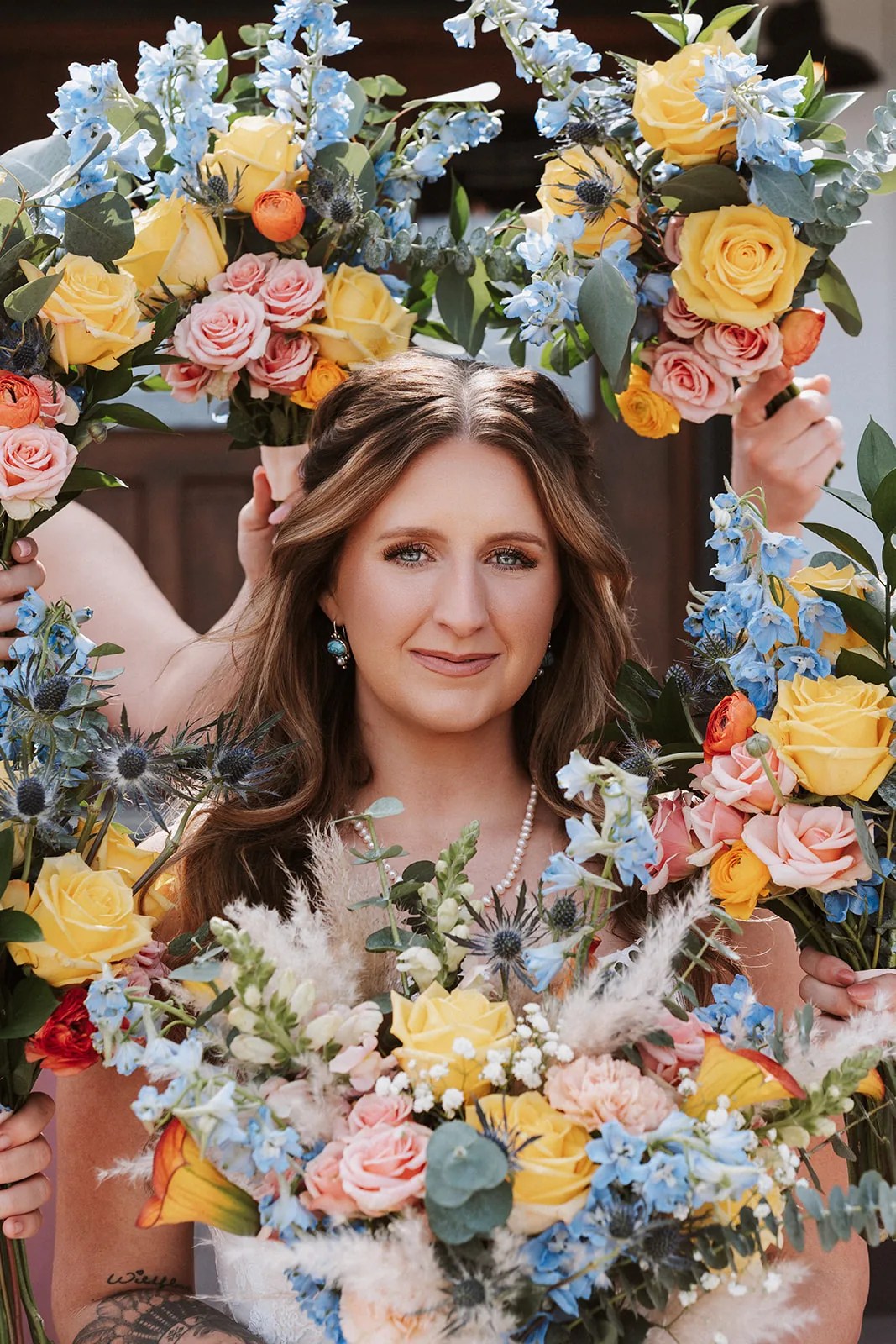 Madi & Ben's wedding portrait at Painted Lakes Ranch, Bryson, TX