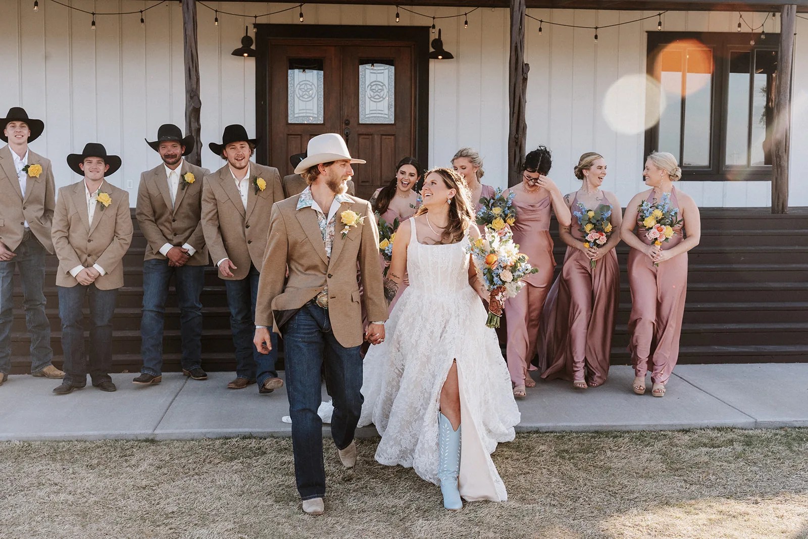 Madi & Ben's bride and groom portrait at Painted Lakes Ranch, Bryson, TX