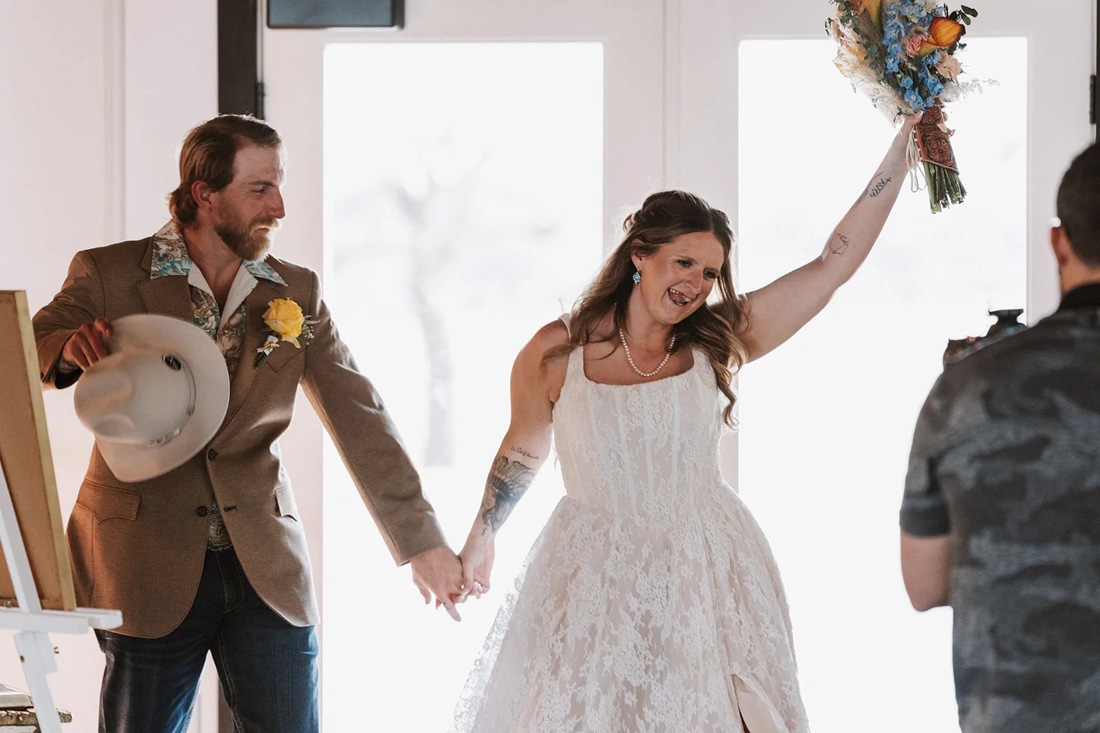 Madi & Ben's reception details at Painted Lakes Ranch, Bryson, TX