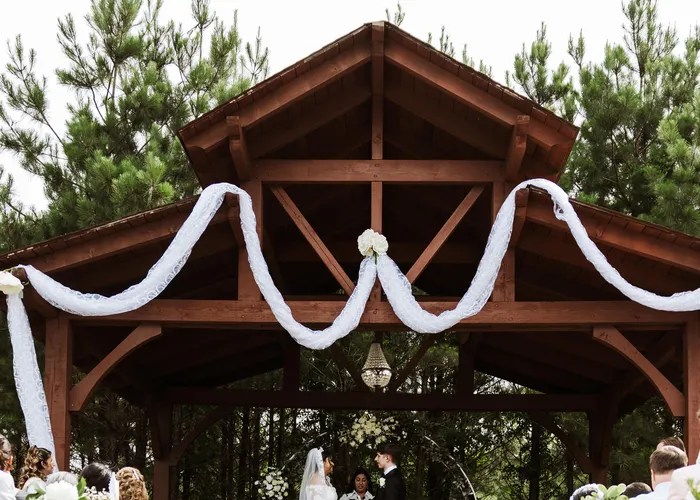 Candid wedding moment at The Pavilion at Vida Bela, Conroe, TX