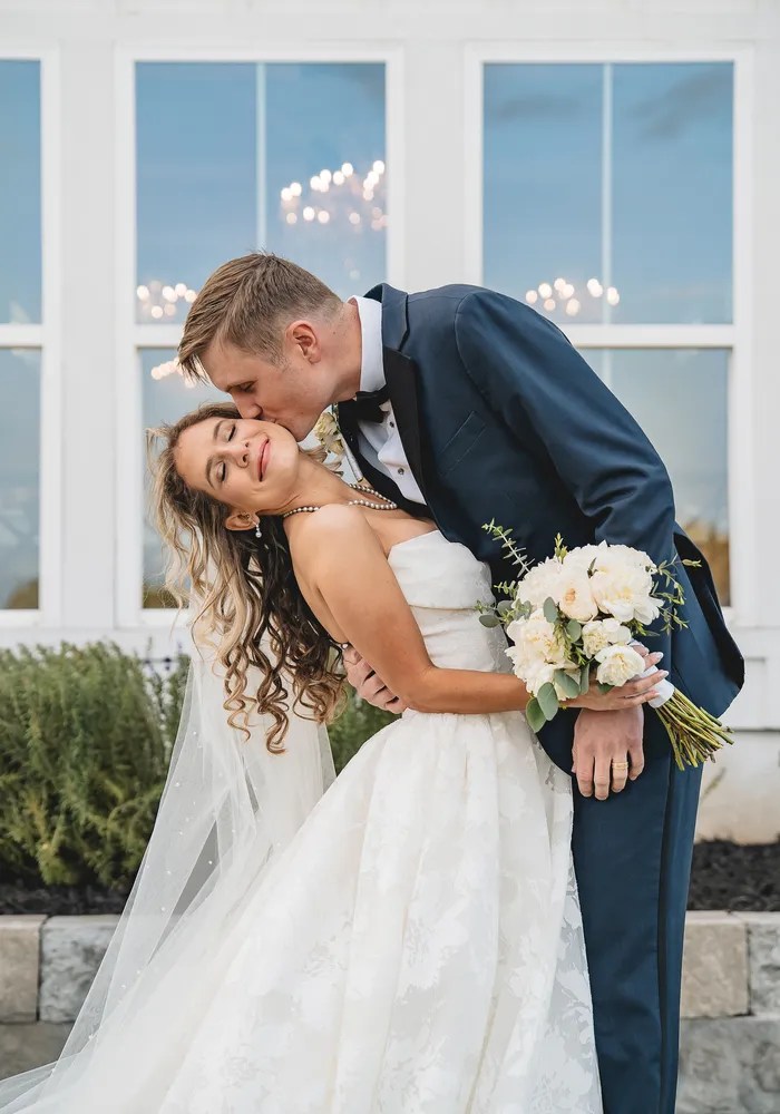 Bride and groom portrait at Posey Meadows, San Marcos, TX