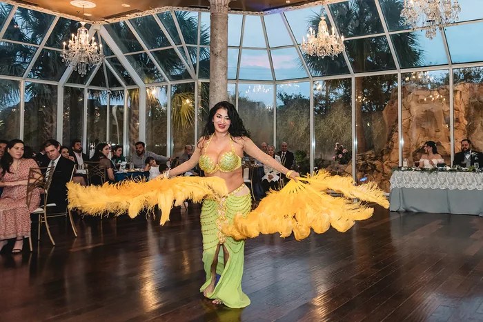Live entertainment dancer at Old San Francisco Steak House, Houston, TX
