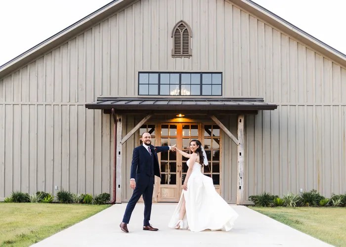 Candid wedding moment at St. John the Baptist Catholic Church, Alvin, TX